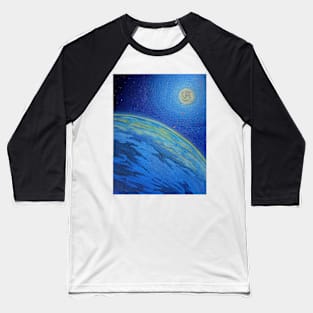 Oil Painting - Blue Planet and its Moon, 2008 Baseball T-Shirt